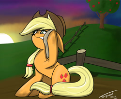 Size: 5500x4500 | Tagged: safe, artist:flywheel, imported from derpibooru, applejack, earth pony, sitting