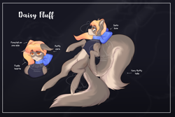 Size: 3000x2000 | Tagged: safe, artist:azaani, imported from derpibooru, oc, earth pony, hybrid, original species, pony, adoptable, bow, female, mare, ponytail, reference sheet, solo, top, two tails