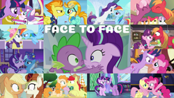 Size: 1972x1109 | Tagged: safe, edit, edited screencap, editor:quoterific, imported from derpibooru, screencap, apple bloom, applejack, autumn blaze, big macintosh, bright mac, cheerilee, fluttershy, lightning dust, pear butter, pinkie pie, princess flurry heart, rainbow dash, rarity, scootaloo, spike, spitfire, starlight glimmer, sweetie belle, trixie, twilight sparkle, alicorn, dragon, earth pony, pegasus, pony, unicorn, applejack's hat, bipedal, boop, bright mac's hat, cowboy hat, cutie mark crusaders, female, filly, future twilight, hat, male, mane six, noseboop, open mouth, twilight sparkle (alicorn), unicorn twilight, worried