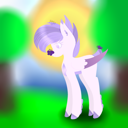 Size: 2000x2000 | Tagged: safe, artist:thecommandermiky, imported from derpibooru, oc, oc:commander miky, butterfly, deer, hybrid, pegasus, pony, forest, solo