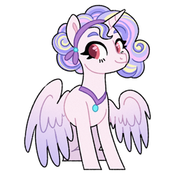 Size: 2400x2400 | Tagged: safe, artist:dreamscapevalley, imported from derpibooru, oc, oc:rose bud, alicorn, pony, alicorn oc, female, females only, horn, solo, wings