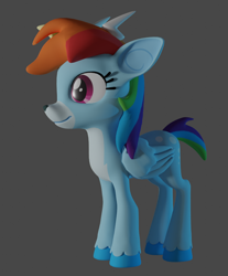 Size: 894x1080 | Tagged: safe, artist:dracagon, imported from derpibooru, rainbow dash, deer, reindeer, 3d, solo, species swap