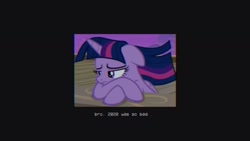 Size: 1280x720 | Tagged: safe, edit, imported from derpibooru, screencap, twilight sparkle, once upon a zeppelin, aesthetics, melancholy, sad, text, vaporwave