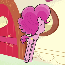 Size: 1080x1080 | Tagged: safe, imported from derpibooru, screencap, pinkie pie, earth pony, pony, my little pony: pony life, ponies of the moment, spoiler:pony life s01e27, butt, cropped, female, impossibly long legs, mare, plot, solo