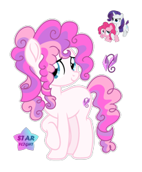 Size: 1794x2172 | Tagged: safe, artist:starflightsparkleyt, imported from derpibooru, pinkie pie, rarity, oc, earth pony, pony, female, magical lesbian spawn, mare, offspring, parent:pinkie pie, parent:rarity, parents:raripie, solo