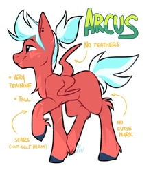 Size: 1080x1225 | Tagged: safe, artist:zymaani, imported from derpibooru, oc, oc only, oc:arcus, anthro, pegasus, colored hooves, ear piercing, featherless, hoof fluff, male, pegasus oc, piercing, raised hoof, reference sheet, smiling, solo, stallion, wings