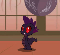 Size: 737x675 | Tagged: artist needed, safe, imported from derpibooru, spike, dragon, them's fightin' herds, animated, community related, crossover, gif, idle animation, palette swap, recolor, standing