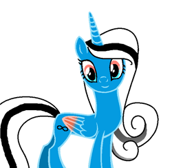 Size: 630x616 | Tagged: safe, artist:emalajiss36, imported from derpibooru, oc, oc only, oc:miss smile, alicorn, pony, alicorn oc, eyelashes, female, horn, mare, simple background, solo, white background, wings