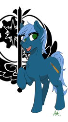 Size: 720x1280 | Tagged: safe, artist:biergarten13, imported from derpibooru, oc, oc:thunderstrike, earth pony, fallout equestria, cutie mark, digital art, fallout equestria: ghosts of the past, female, ibispaint x, looking at you, mare, open mouth, request, requested art, requests open, shell, solo, steel ranger, steel rangers, symbol