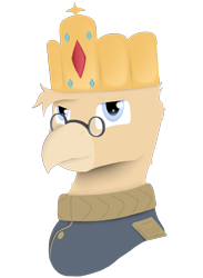 Size: 1146x1562 | Tagged: safe, artist:tiviyl scratch, imported from derpibooru, oc, oc:grover vi, griffon, equestria at war mod, crown, glasses, jewelry, regalia, simple background, solo, transparent background