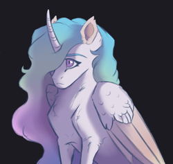 Size: 3045x2886 | Tagged: safe, artist:venommocity, imported from derpibooru, princess celestia, pony, black background, bust, portrait, simple background, solo