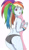 Size: 1713x2923 | Tagged: safe, artist:sumin6301, imported from derpibooru, rainbow dash, equestria girls, black underwear, breasts, busty rainbow dash, butt, clothes, female, looking at you, looking back, looking back at you, rainbutt dash, simple background, solo, underwear, white background