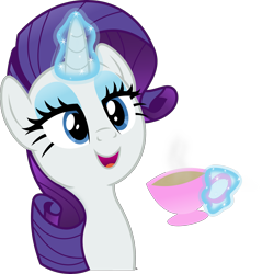 Size: 3015x3159 | Tagged: safe, artist:anime-equestria, imported from derpibooru, rarity, unicorn, cup, eyeshadow, female, food, happy, horn, levitation, magic, makeup, mare, simple background, solo, tea, teacup, telekinesis, transparent background, vector