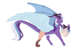 Size: 3000x2000 | Tagged: safe, artist:uunicornicc, imported from derpibooru, oc, draconequus, hybrid, female, interspecies offspring, offspring, parent:discord, parent:twilight sparkle, parents:discolight, simple background, solo, white background