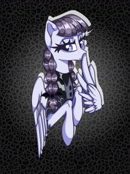 Size: 1280x1707 | Tagged: safe, artist:rainbowmoron, imported from derpibooru, inky rose, pegasus, pony, gothic, solo, wings