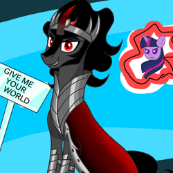 Size: 800x800 | Tagged: safe, artist:katya, imported from derpibooru, king sombra, twilight sparkle