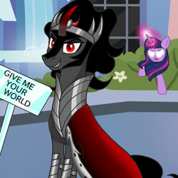 Size: 800x800 | Tagged: safe, artist:katya, imported from derpibooru, king sombra, twilight sparkle