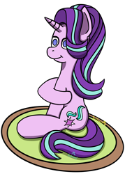Size: 1400x1950 | Tagged: safe, artist:subleni, imported from derpibooru, starlight glimmer, unicorn, female, rug, simple background, solo, solo female, white background