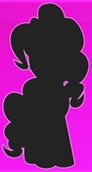 Size: 132x247 | Tagged: artist needed, source needed, safe, imported from derpibooru, pinkie pie, pink background, silhouette, simple background, solo