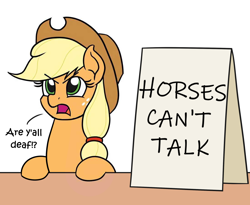 Size: 1100x900 | Tagged: safe, artist:mkogwheel, edit, imported from derpibooru, applejack, earth pony, pony, angry, applejack's sign, sign