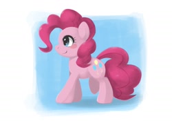 Size: 2048x1430 | Tagged: safe, artist:kurogewapony, imported from derpibooru, pinkie pie, earth pony, pony, female, mare, simple background, smiling, solo