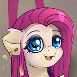 Size: 1024x1024 | Tagged: safe, artist:thisponydoesnotexist, imported from derpibooru, pony, ai content, ai generated, ear down, generator:thisponydoesnotexist, looking at you, neural network, not fluttershy, one ear down, open mouth, solo
