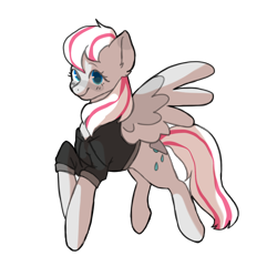 Size: 1300x1200 | Tagged: safe, artist:doukz, imported from derpibooru, oc, oc only, oc:misty breeze, pegasus, pony, clothes, female, hoodie, pegasus oc, solo, wings