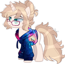 Size: 2924x2869 | Tagged: safe, artist:kurosawakuro, imported from derpibooru, oc, oc only, oc:charlie (broken-boulevard), pony, unicorn, base used, clothes, female, glasses, hoodie, mare, simple background, solo, transparent background