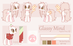 Size: 2500x1600 | Tagged: safe, artist:m1lkycloud, imported from derpibooru, oc, oc only, oc:glassy mind, pegasus, pony, female, mare, reference sheet, solo, two toned wings, wings