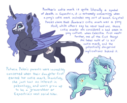 Size: 3531x2854 | Tagged: safe, artist:venommocity, imported from derpibooru, petunia paleo, oc, oc:panther, alicorn, pony, headcanon in the description, offspring, parent:king sombra, parent:princess luna, parents:lumbra, simple background, white background