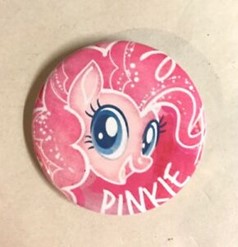 Size: 238x247 | Tagged: artist needed, source needed, safe, imported from derpibooru, pinkie pie, pony, button, cute, photo, solo