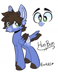 Size: 1235x1620 | Tagged: safe, artist:greeddeer, artist:loopdalamb, imported from derpibooru, oc, oc only, oc:honey bunny, oc:hunbun, pegasus, pony, rabbit, animal, bunny tail, bunny-sus, lazy eye, reference, solo, standing