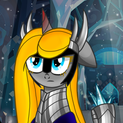 Size: 800x800 | Tagged: safe, artist:katya, imported from derpibooru, oc, oc only, oc:sombra light, oc:sparkle light, pony, unicorn, cold, crystal, female, restrained, solo