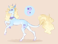 Size: 1024x772 | Tagged: safe, artist:vindhov, imported from derpibooru, oc, oc only, oc:velvet charm, pony, unicorn, female, leonine tail, mare, offspring, parent:prince blueblood, parent:trixie, parents:bluetrix, rearing, solo