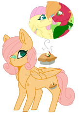 Size: 800x1156 | Tagged: safe, artist:firefox238, artist:jaysey, imported from derpibooru, big macintosh, fluttershy, oc, oc:apple tart, pegasus, pony, bandaid, base used, boop, cheek fluff, chest fluff, deviantart watermark, female, filly, fluttermac, male, neckerchief, noseboop, obtrusive watermark, offspring, parent:big macintosh, parent:fluttershy, parents:fluttermac, shipping, simple background, straight, transparent background, watermark