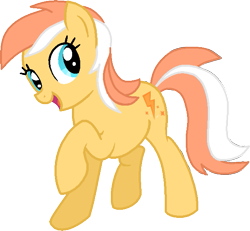 Size: 617x571 | Tagged: safe, artist:monkfishyadopts, artist:pegasski, imported from derpibooru, oc, oc only, oc:meteor spark, earth pony, pony, base used, earth pony oc, eyelashes, female, mare, open mouth, raised hoof, simple background, smiling, solo, transparent background