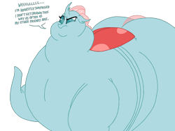 Size: 1024x768 | Tagged: safe, artist:jamesawilliams1996, artist:princebluemoon3, color edit, edit, imported from derpibooru, ocellus, changeling, bingo wings, colored, double chin, fat, female, morbidly obese, obese, ocellulite, ocellus is not amused, simple background, solo, solo female, transparent background, unamused