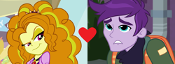 Size: 2920x1080 | Tagged: safe, edit, edited screencap, imported from derpibooru, screencap, adagio dazzle, jewelry thief (character), equestria girls, equestria girls series, rainbow rocks, super squad goals, crack shipping, cropped, female, gem, male, shipping, shipping domino, siren gem, smiling, smirk, straight