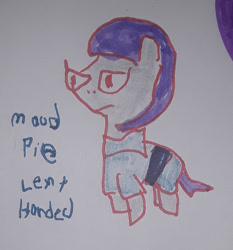 Size: 1280x1374 | Tagged: safe, artist:dex stewart, imported from derpibooru, maud pie, earth pony, pony, female, left hand drawing, solo, text, traditional art