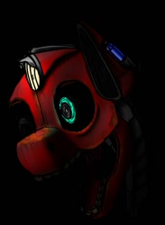 Size: 561x766 | Tagged: safe, artist:kage, derpibooru exclusive, imported from derpibooru, oc, oc only, oc:arctus, pony, robot, fallout equestria, black background, bust, portrait, simple background, solo