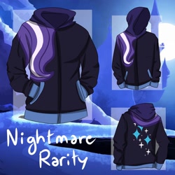 Size: 2000x2000 | Tagged: safe, artist:noxi1_48, imported from derpibooru, nightmare rarity, clothes, hoodie, no pony, sweatshirt