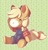 Size: 657x680 | Tagged: safe, artist:cutepencilcase, imported from derpibooru, applejack, original species, plush pony, pony, semi-anthro, animal crossing, applebetes, blush sticker, blushing, clothes, crossover, cute, doll, female, g1, g4, g4 to g1, g4 to takara, generation leap, jackabetes, overalls, plushie, shirt, sitting, solo, takara pony, toy