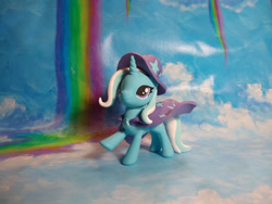 Size: 1280x960 | Tagged: safe, artist:sanadaookmai, imported from derpibooru, trixie, pony, unicorn, cape, clothes, craft, female, hat, mare, photo, rainbow, sculpture, solo, traditional art