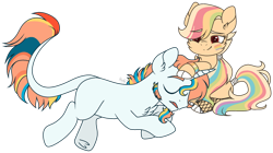 Size: 1280x716 | Tagged: safe, artist:mintoria, imported from derpibooru, oc, oc only, pony, female, male, mare, simple background, sleeping, stallion, transparent background