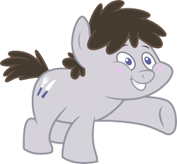 Size: 3229x3000 | Tagged: safe, artist:cloudy glow, artist:cloudyglow, imported from derpibooru, truffle shuffle, earth pony, pony, ponyville confidential, .ai available, absurd resolution, colt, grin, high res, male, raised hoof, simple background, smiling, solo, transparent background, vector