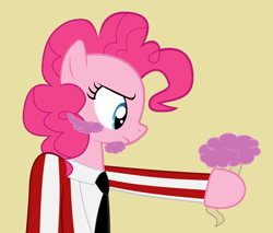 Size: 2352x2004 | Tagged: safe, imported from derpibooru, pinkie pie, earth pony, beard, cotton candy, crossover, facial hair, female, mare, moustache, nergal, something stupid this way comes, the grim adventures of billy and mandy