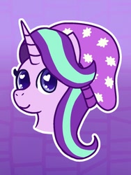 Size: 900x1200 | Tagged: safe, artist:cutiedilly, imported from derpibooru, starlight glimmer, pony, unicorn, beanie, hat, heart eyes, smiling, solo, wingding eyes
