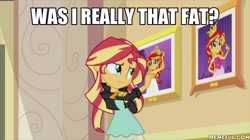 Size: 600x337 | Tagged: safe, edit, edited screencap, imported from derpibooru, screencap, sunset shimmer, equestria girls, my past is not today, caption, image macro, memeful.com, solo, text