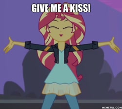 Size: 600x535 | Tagged: safe, edit, edited screencap, imported from derpibooru, screencap, sunset shimmer, equestria girls, my past is not today, caption, image macro, text