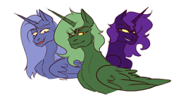 Size: 1920x1080 | Tagged: safe, artist:hecate, imported from derpibooru, oc, alicorn, pony, fallout equestria, agressive, blue alicorn (fo:e), female, green alicorn (fo:e), purple alicorn (fo:e), wings
